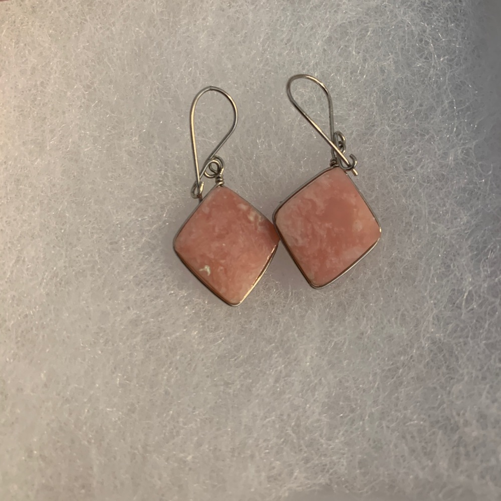 Pink Marble Stone Earrings